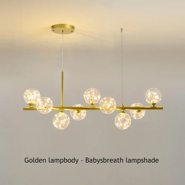 Modern Glass Ball Ceiling Chandelier for Table Dining Living Room Kitchen Island Pendant Lamp Home Decor Indoor Lighting Fixture