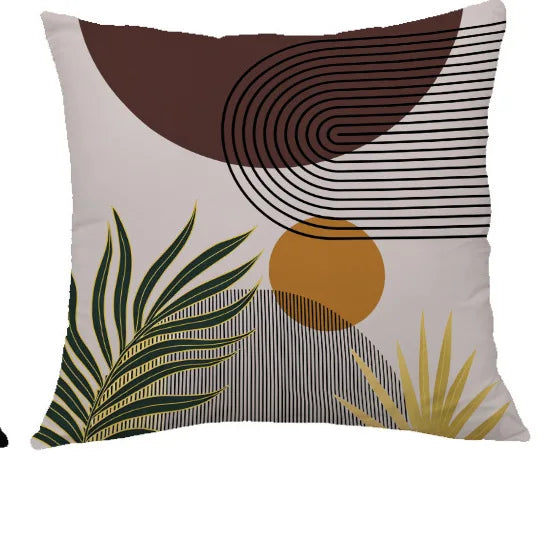 Modern Leaf And Face Patterned Decorative Throw Pillows Polyester pillowcase, sofa decorative cushion cov Headboard Pillow