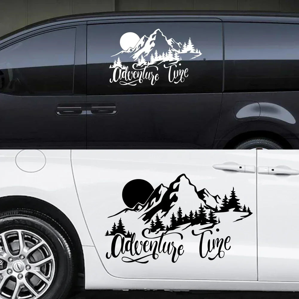 Car Adventures Mountain Decor Sticker Auto Tuning Accessories for Camper Van SUV Motorhome Caravan RV Vanlife Decor Decal Cover
