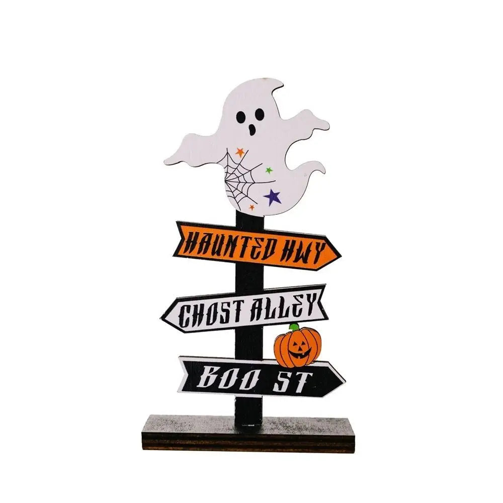 Trick or Treat Halloween Wooden Ornaments Festival DIY Gifts Desk Ornaments Atmosphere Prop Pumpkin Ghost Pumpkin Ghost Decor