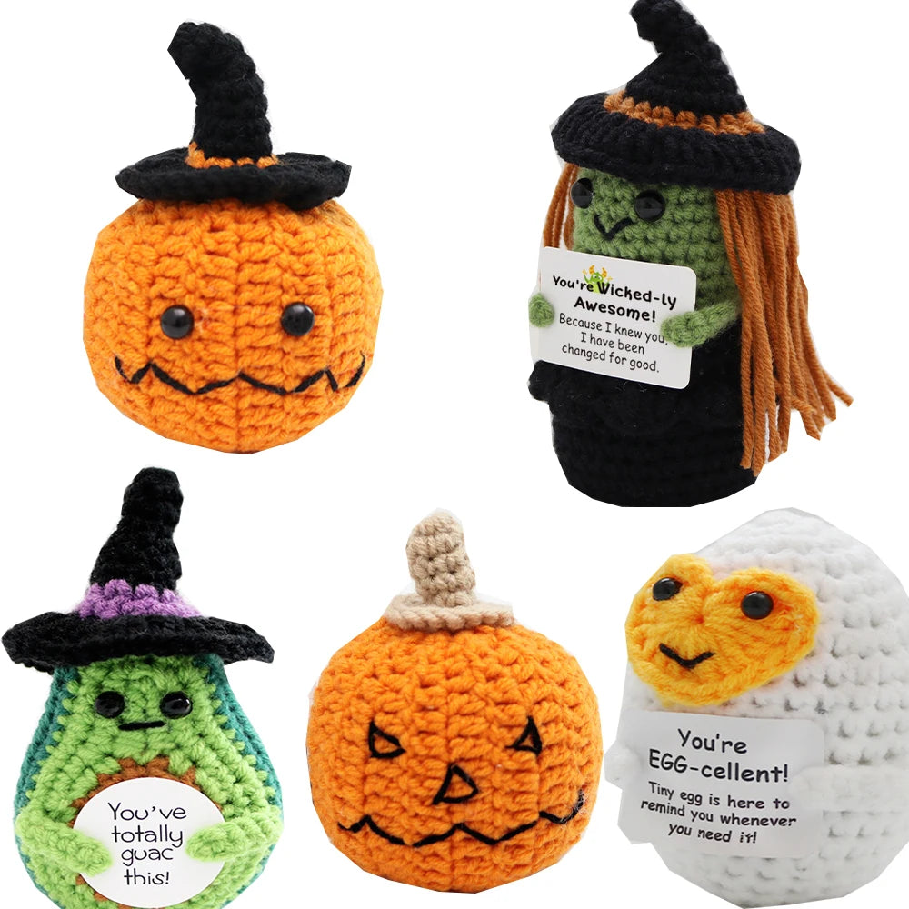 2025 Halloween Crochet Dolls Creative Halloween Decorations Friend Gifts Hand Woven Pumpkins