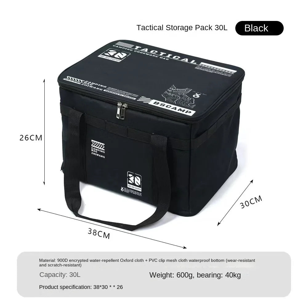 30-42L Camping Storage Bag Foldable Insulation Storage Box Cookware Tableware Handbag Field Divider Tactical Camping Picnic Tool
