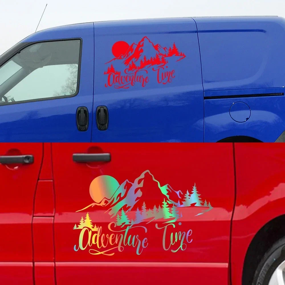 Car Adventures Mountain Decor Sticker Auto Tuning Accessories for Camper Van SUV Motorhome Caravan RV Vanlife Decor Decal Cover