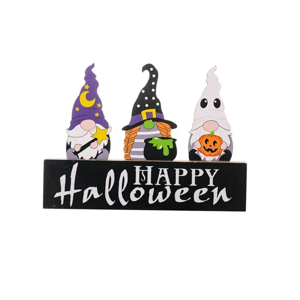Trick or Treat Halloween Wooden Ornaments Festival DIY Gifts Desk Ornaments Atmosphere Prop Pumpkin Ghost Pumpkin Ghost Decor