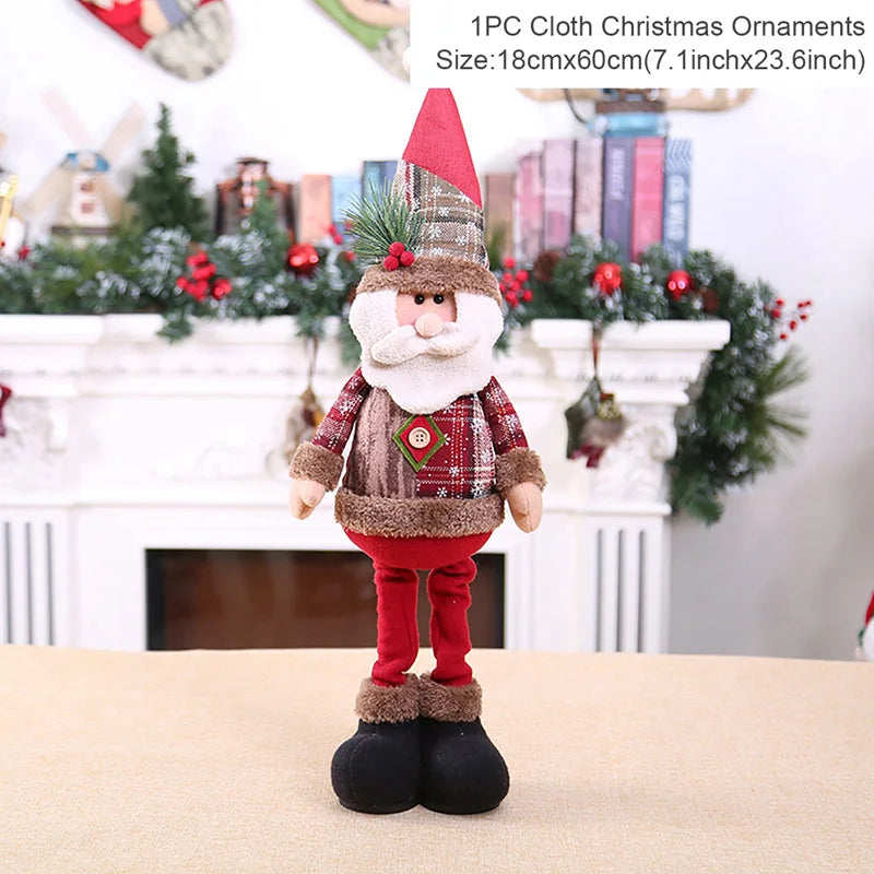 Christmas Santa Doll Merry Christmas Decorations For Home 2024 Table Xmas Ornaments Navidad Natal Noel New Year Decor 2025 Gifts