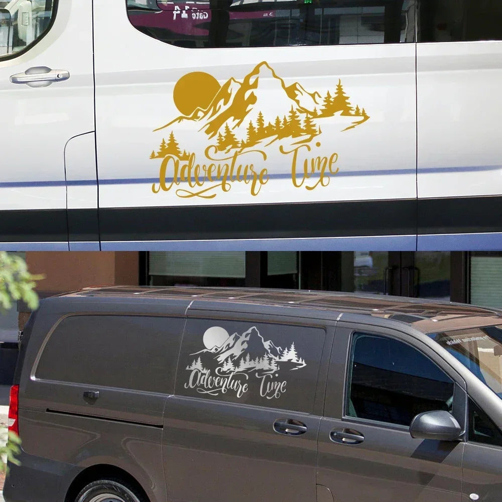 Car Adventures Mountain Decor Sticker Auto Tuning Accessories for Camper Van SUV Motorhome Caravan RV Vanlife Decor Decal Cover