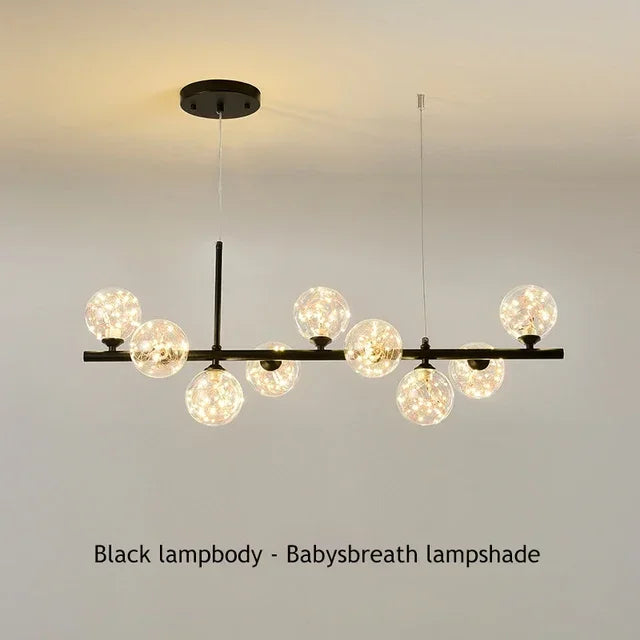 Modern Glass Ball Ceiling Chandelier for Table Dining Living Room Kitchen Island Pendant Lamp Home Decor Indoor Lighting Fixture