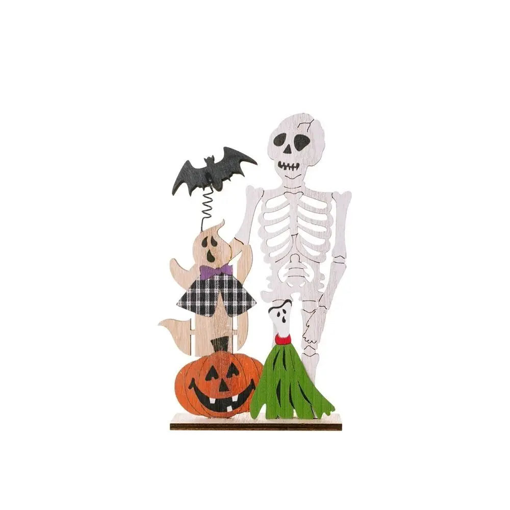 Trick or Treat Halloween Wooden Ornaments Festival DIY Gifts Desk Ornaments Atmosphere Prop Pumpkin Ghost Pumpkin Ghost Decor