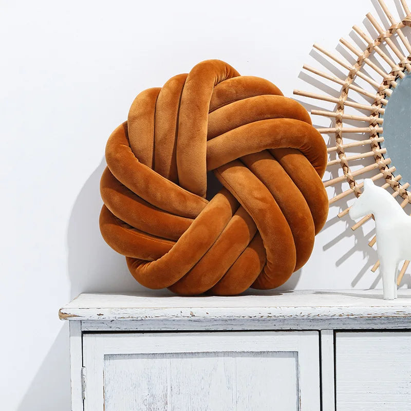 Round Handmade Knot Pillow Cushion Art Home Decor Pillows for Bed Pillows Throw Pillows for Couch Sofa Bedroom Christmas Gift
