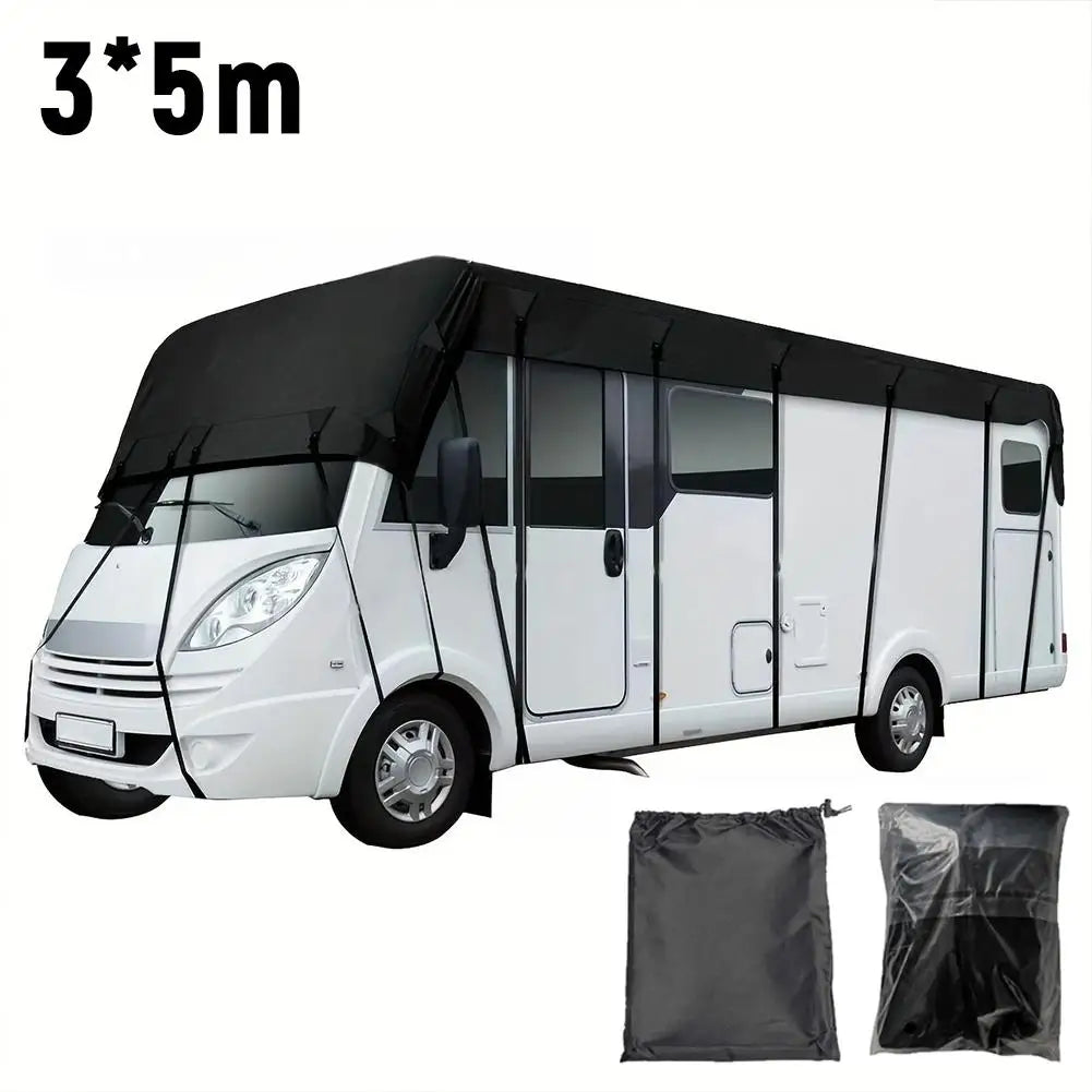 Waterproof RV Roof Cover 210D Oxford Cloth Roof Protective Cover 5x3M RV Sun Protection Waterproof Sunshade Protector