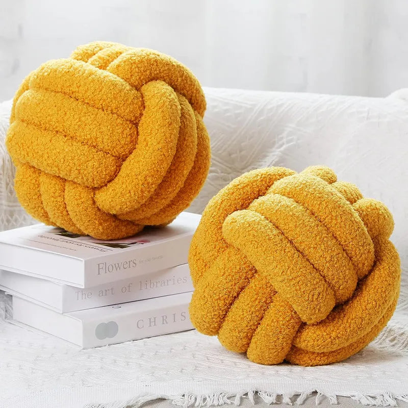 Knot Pillow Ball Soft Home Decorative Pillows Handmade Knotted Ball Throw Pillow Cushion Home Decor for Bed Couch JAF012