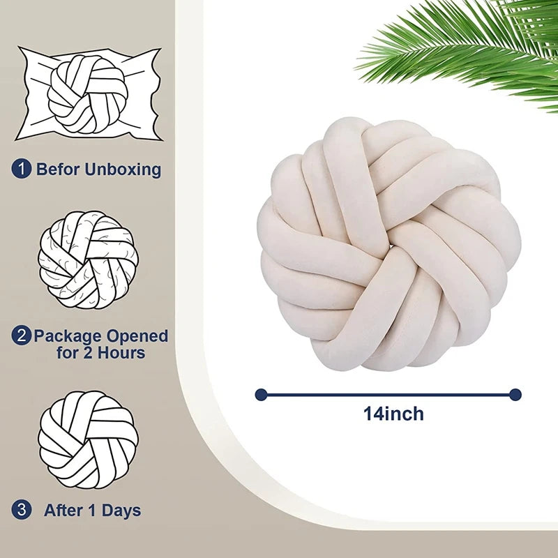 Round Handmade Knot Pillow Cushion Art Home Decor Pillows for Bed Pillows Throw Pillows for Couch Sofa Bedroom Christmas Gift