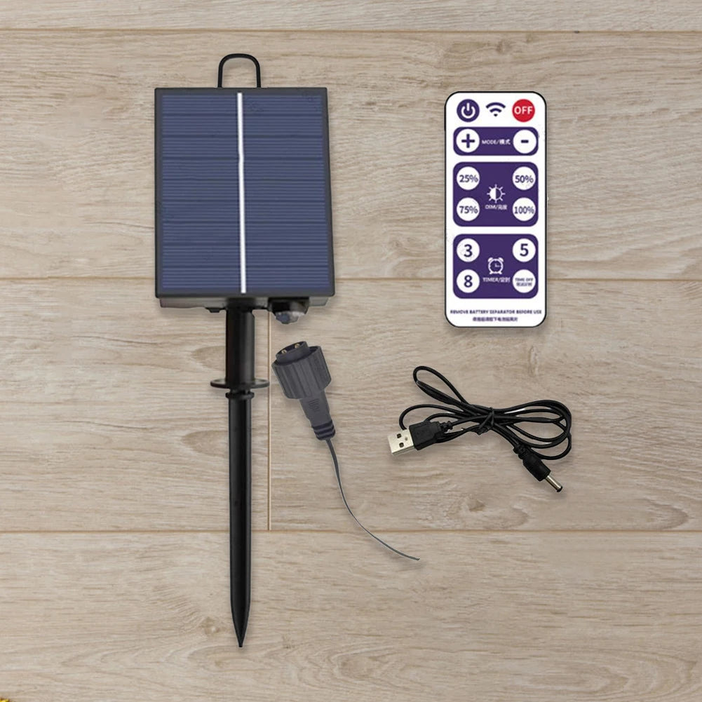 Solar Battery Box Outdoor Indoor LED String Lamp Panel Controller with Remote