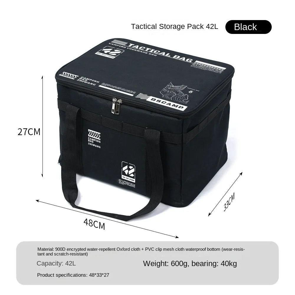 30-42L Camping Storage Bag Foldable Insulation Storage Box Cookware Tableware Handbag Field Divider Tactical Camping Picnic Tool