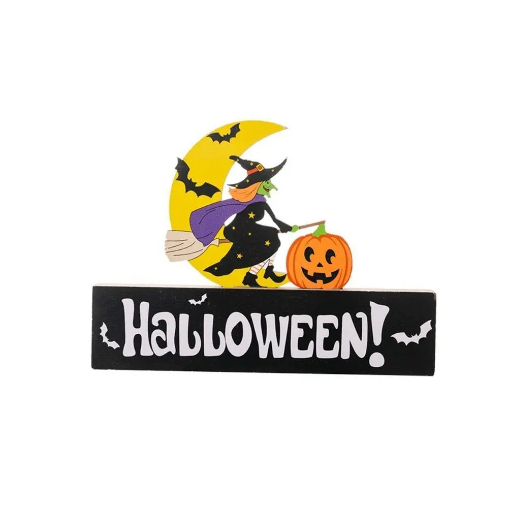 Trick or Treat Halloween Wooden Ornaments Festival DIY Gifts Desk Ornaments Atmosphere Prop Pumpkin Ghost Pumpkin Ghost Decor