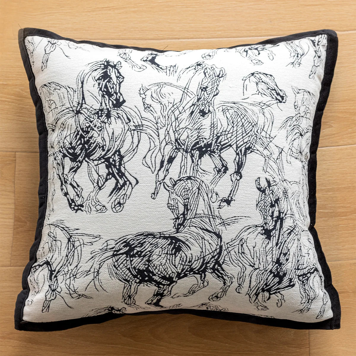 Nordic Black White Cushion Cover 45x45cm Luxury Bow Embroidery Pillow Case Plaid Jacquard Sofa Bedroom Decor Modern Home Accents