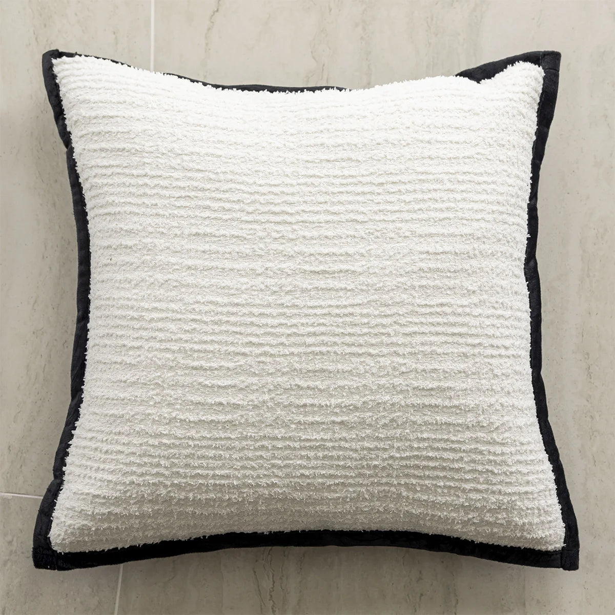 Nordic Black White Cushion Cover 45x45cm Luxury Bow Embroidery Pillow Case Plaid Jacquard Sofa Bedroom Decor Modern Home Accents