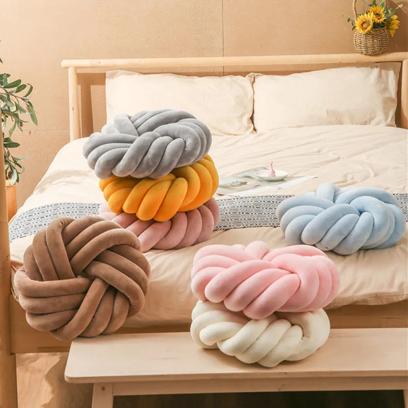 Round Handmade Knot Pillow Cushion Art Home Decor Pillows for Bed Pillows Throw Pillows for Couch Sofa Bedroom Christmas Gift