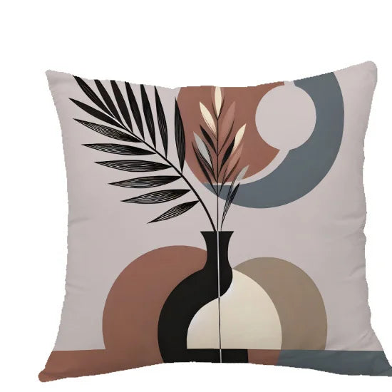 Modern Leaf And Face Patterned Decorative Throw Pillows Polyester pillowcase, sofa decorative cushion cov Headboard Pillow