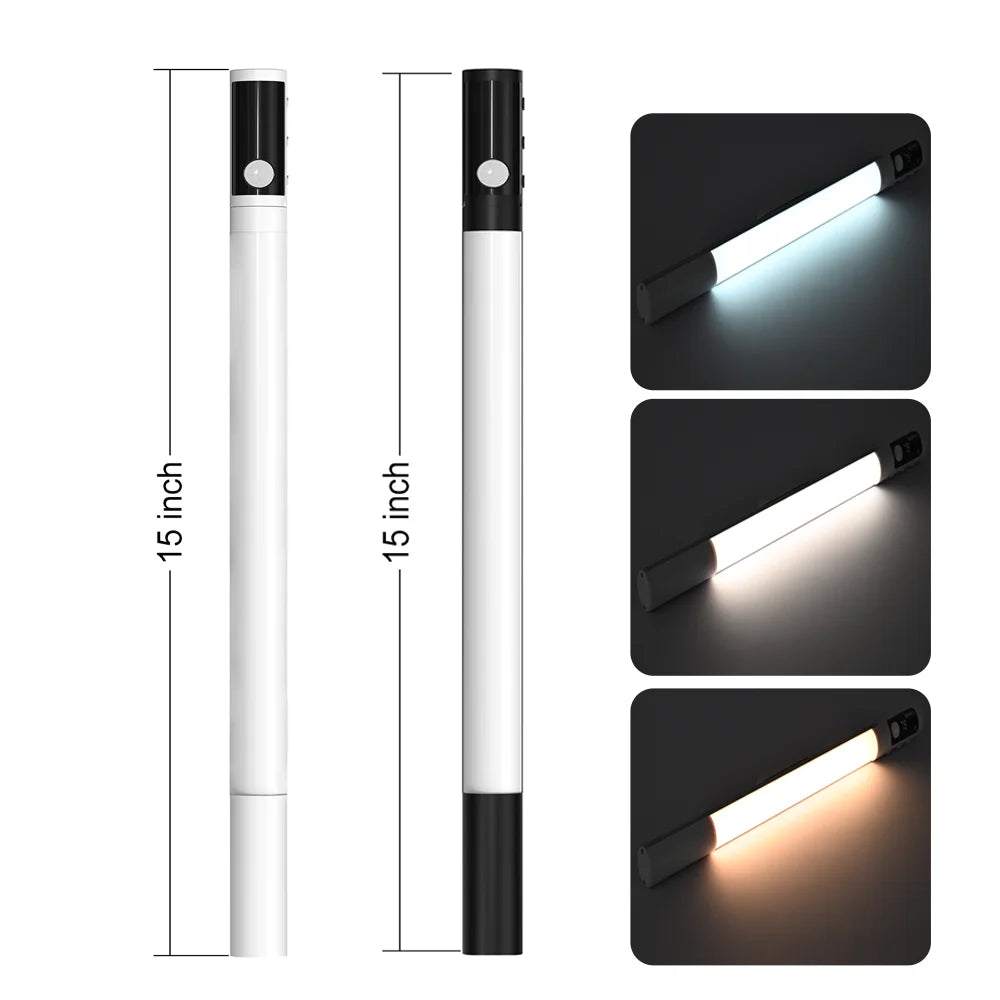 PIR Motion Sensor LED Bar Light Under Cabinet Lamp Dimmable Rechargeable Cabinet Night Light For Kitchen Bedroom Wardrobe