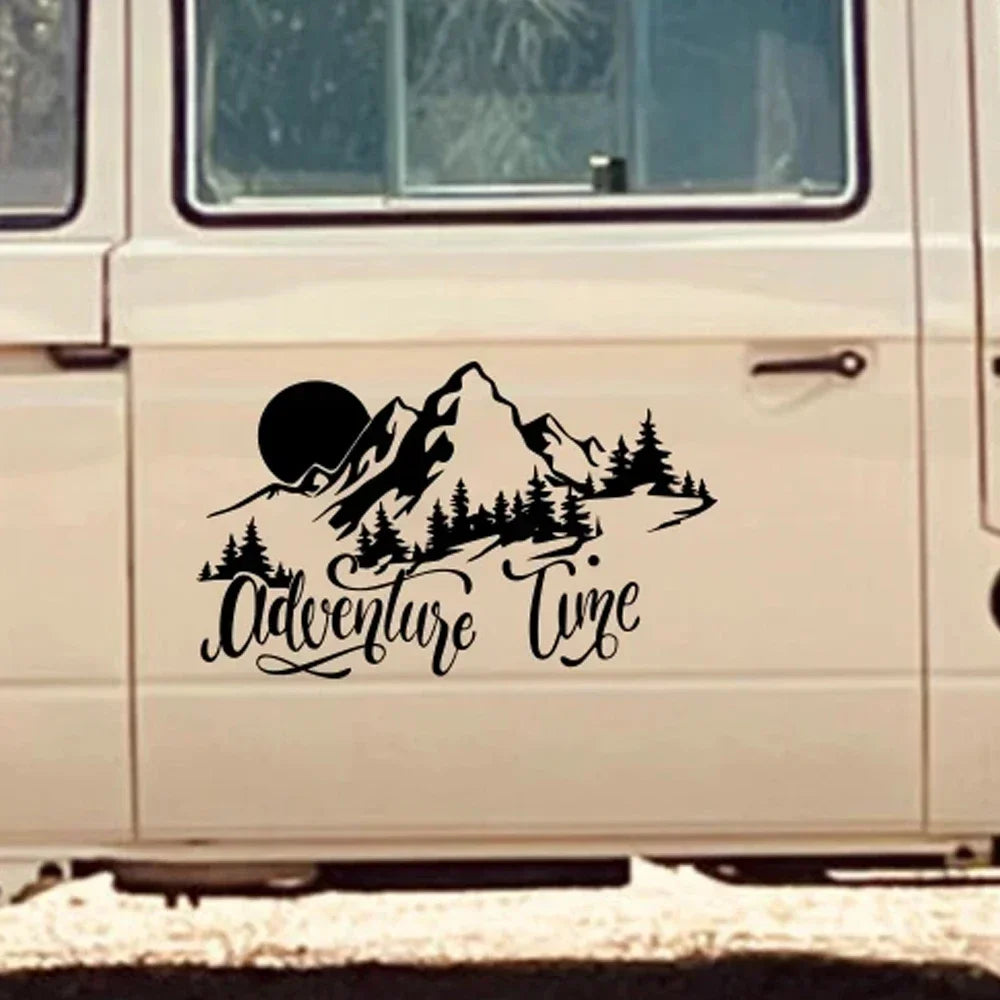 Car Adventures Mountain Decor Sticker Auto Tuning Accessories for Camper Van SUV Motorhome Caravan RV Vanlife Decor Decal Cover