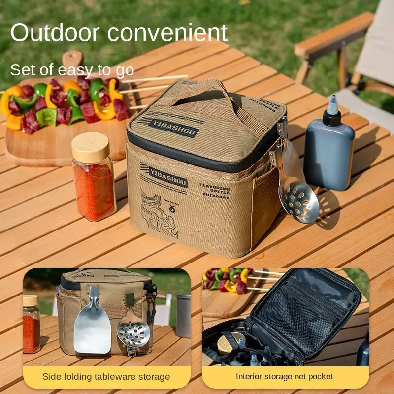 30-42L Camping Storage Bag Foldable Insulation Storage Box Cookware Tableware Handbag Field Divider Tactical Camping Picnic Tool