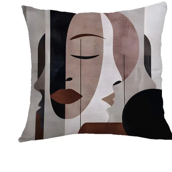 Modern Leaf And Face Patterned Decorative Throw Pillows Polyester pillowcase, sofa decorative cushion cov Headboard Pillow